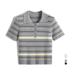 Factory Customized Dalang Women's Summer Ice Silk Lapel T-Shirt Loose Fit Short-Sleeved Knitwear with for Polo Collar Casual Sty