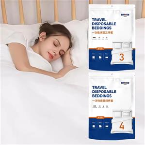 Disposable Queen Size Bedsheets Pillows Set Solid Nonwoven Fabric Folded Design Nonwoven for Home Hotel Hospital 3PCS/4PCS